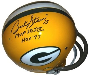 Bart Starr autographed helmet