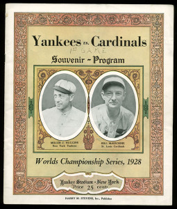 1928 World Series program