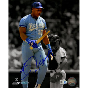 Bo Jackson signed Royals broken bat photo