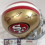 Autographed Joe Montana-Jerry Rice helmet