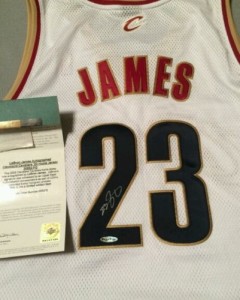 Le Bron James autographed jersey