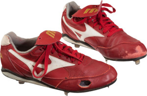 Game worn Len Dykstra cleats